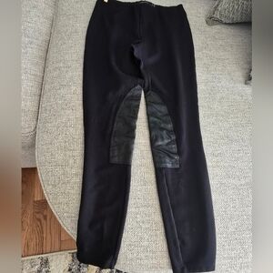 Ralph Lauren Black Skinny Pants with Leather Accents